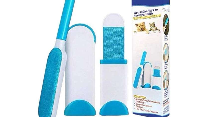 Reusable Pet Fur Remover With Self-Cleaning Base