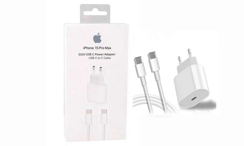 iPhone 15 Pro Max 35W USB-C power Adapter USB-C to C cable adapter + cable