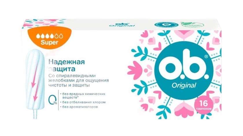 o.b. Original Tampons, 4 Drops, 16 Count