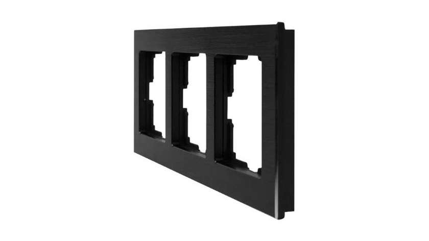 Almera 3-Gang Horizontal Frame Black