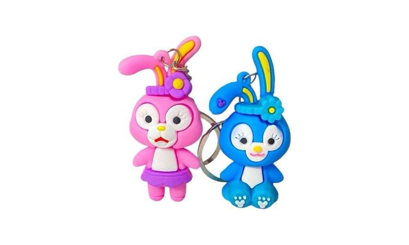 Rabbit Keychain with Flower (1 piece)