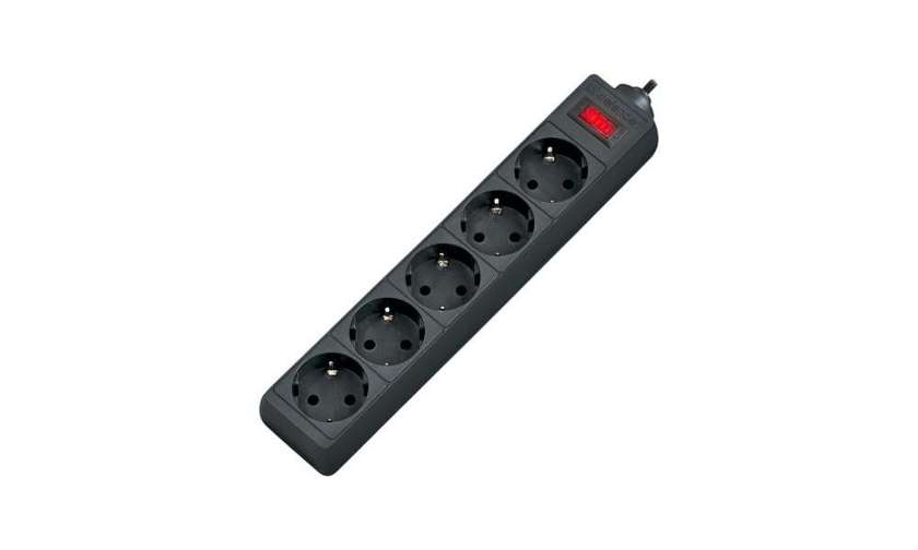 Defender es3 Extension Cord Black 5-Outlet 3m with Button