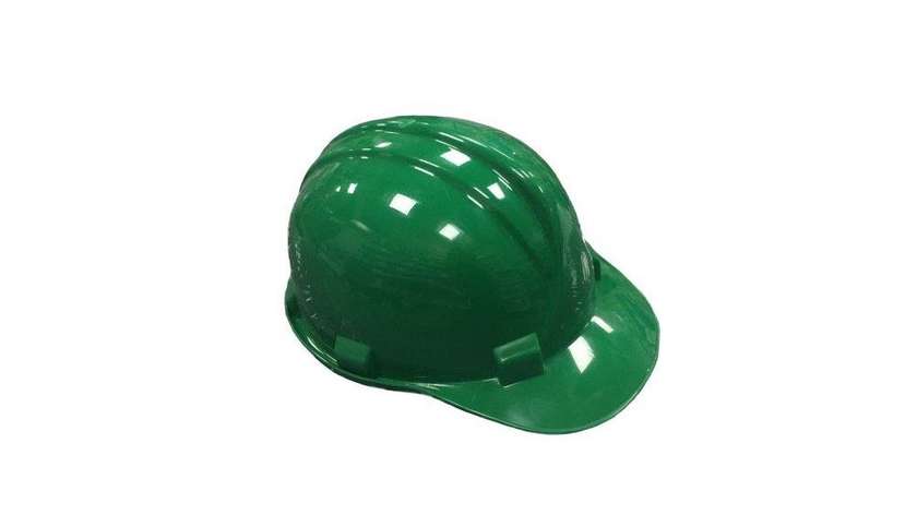 Green Protective Helmet with Strap