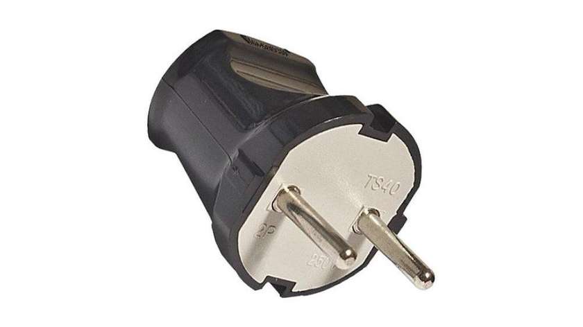Straight Black Plug 6A