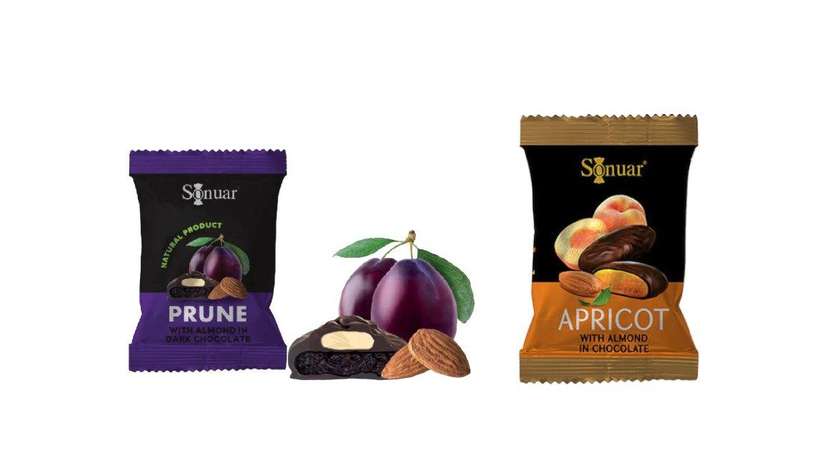 Apricot and Plum Dried Fruit Candies in Chocolate 300g