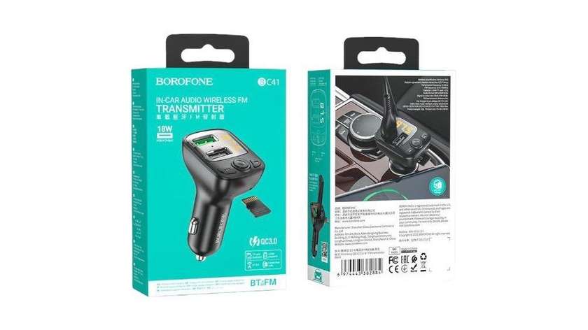 Borofone In-Car Audio Wireless FM Transmitter 18W
