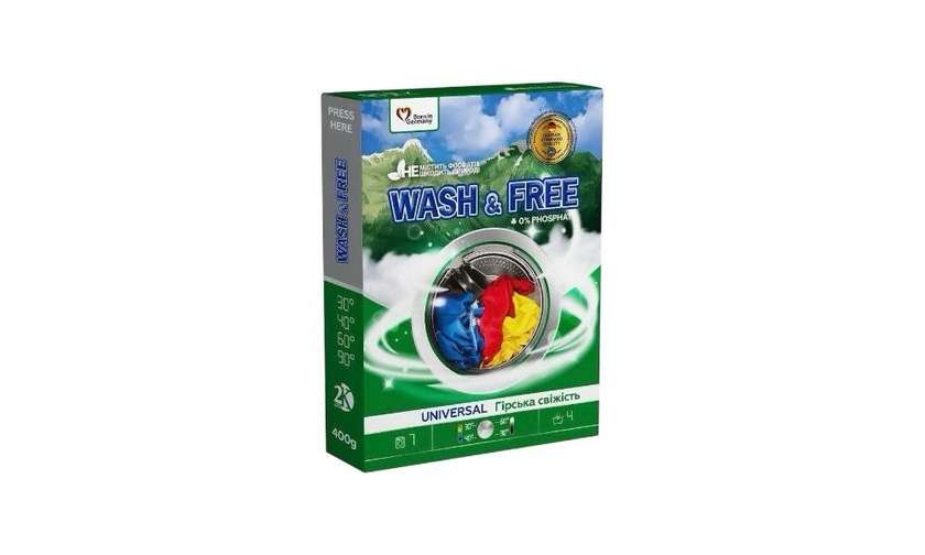 Wash & Free Universal Laundry Powder "Mountain Freshness" 400g