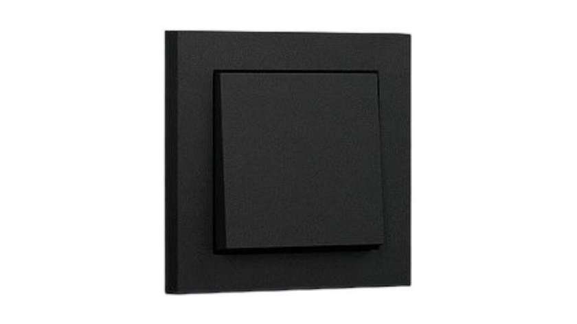 Almera Single Socket With Grounding Cap Black 16A 25
