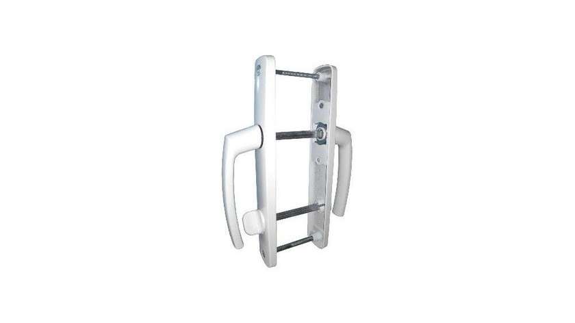 White Metal-Plastic Door Handle with Interior Lock