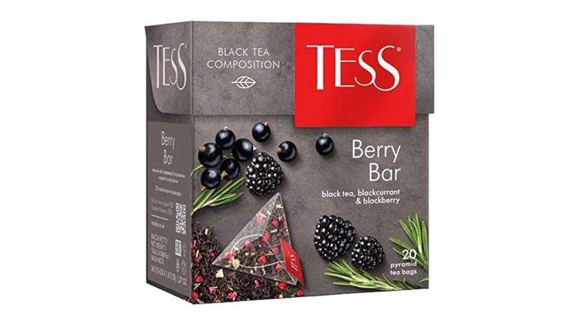 Tess Berry Bar Black Tea with Banana, Blackberry and Blueberry Flavor, 20 bags
