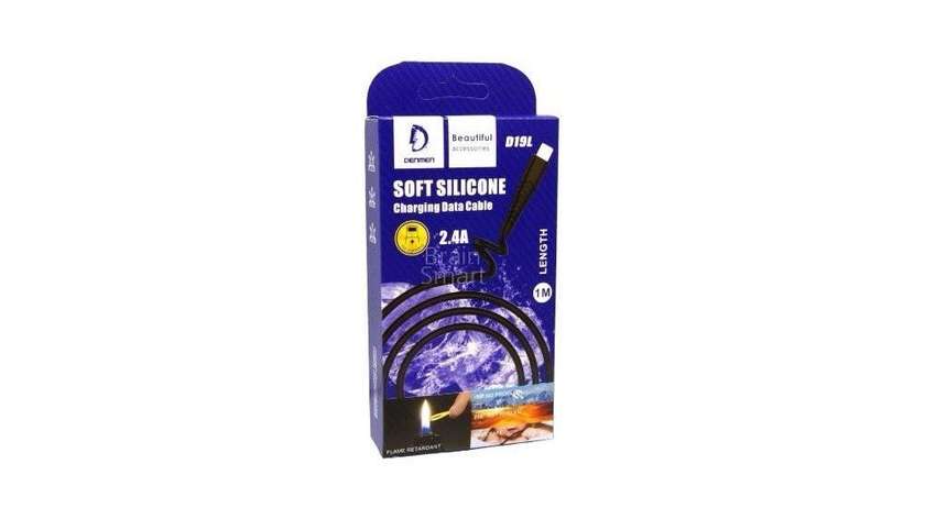 Denmen Soft Silicone Charging Data Cable D19L for Lightning 1m