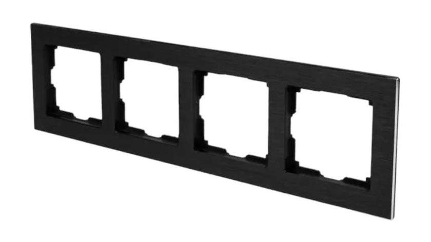 Almera 4-Gang Horizontal Frame Black