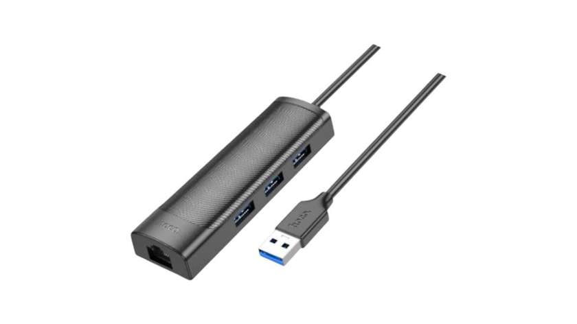 hoco HB42 4 in 1 USB to USB3.0x3+RJ45 Gigabit Network Card Converter