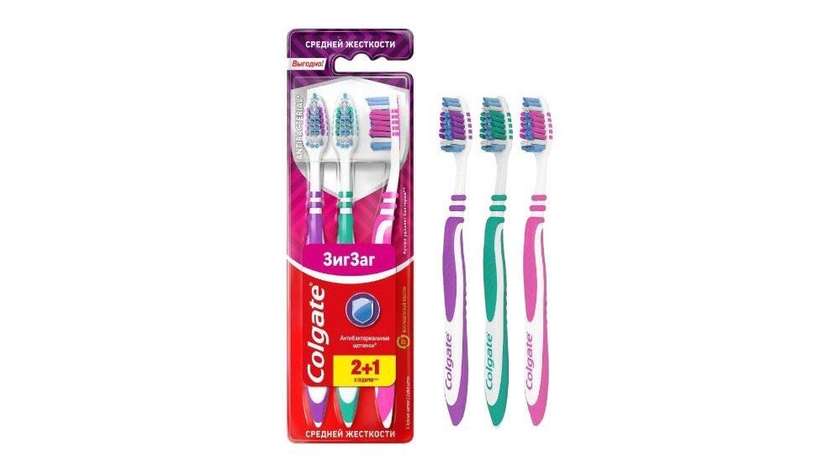 Colgate Zigzag Toothbrush 2+1
