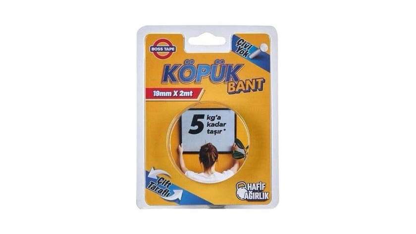 Boss Tape Double Sided Foam Tape 19mm x 2m 5kg Strength