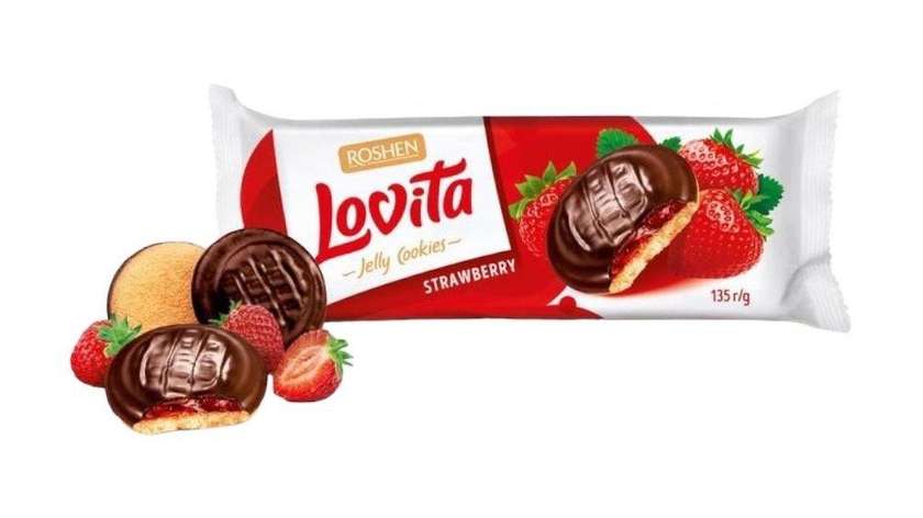 Lovita Roshen Jelly Cookies Strawberry Flavor 135 gr