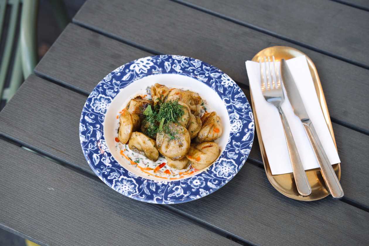 Веган пельмешки обсмажені в пряному соусі