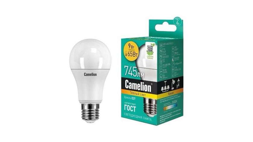 Camelion LED Lamp LED9-A60/830/E27 Energy Saving Bulb 9W 3000K