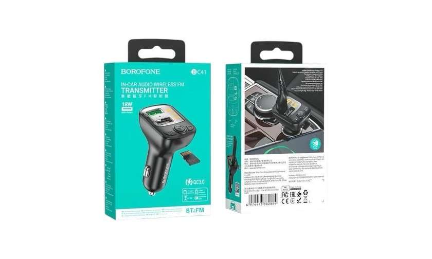 Borofone In-Car Audio Wireless FM Transmitter 18W