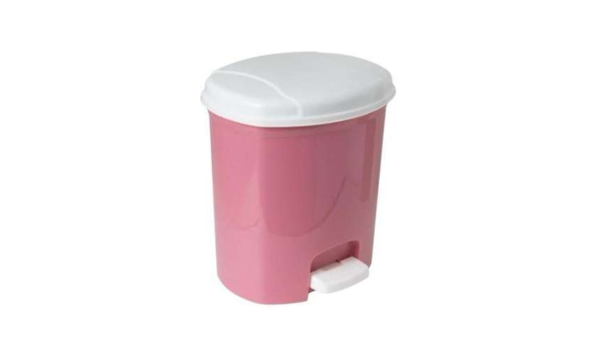 Pink Plastic Trash Can 8L