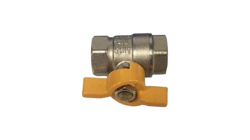Butterfly Valve for Gas, Metal, Size 1/2Fx1/2F