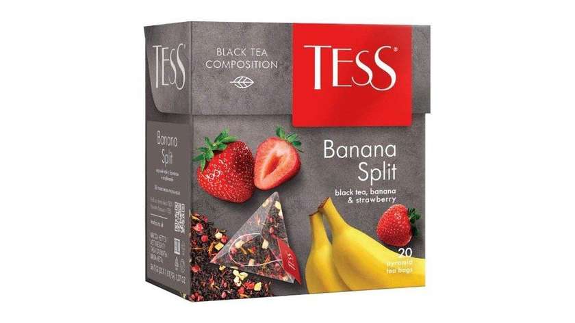 Tess Banana Split Black Tea with Banana and Strawberry Flavor 20 bags