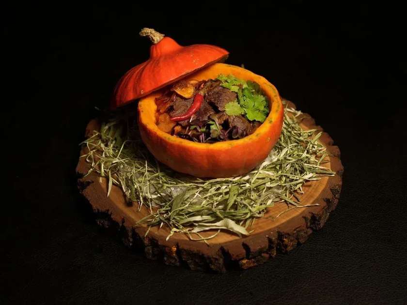 Roast Veal Cheeks in Pumpkin