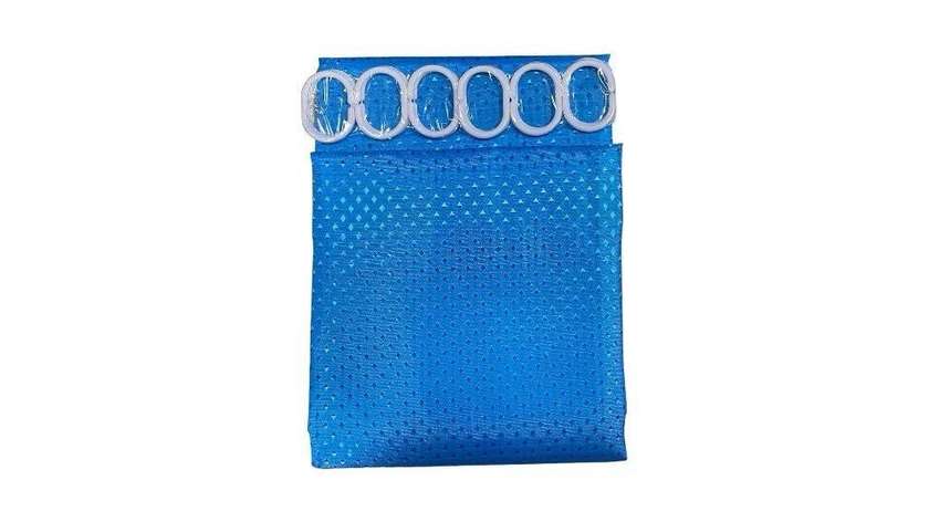 Shower Curtain with Hooks 1 piece 1.8m*1.8m (Blue)