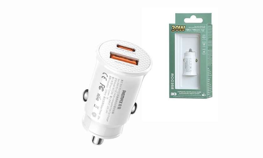 Remax Original RCC358 30W Car Charger Adapter (White)