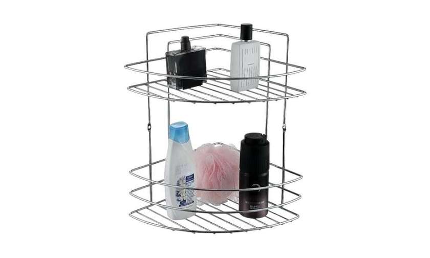 Metal corner shelf, double