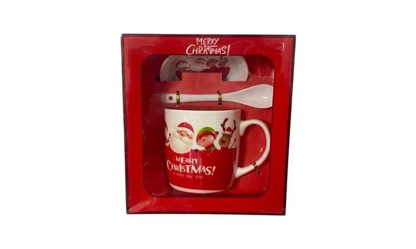 New Year's Mug with Spoon and Plate