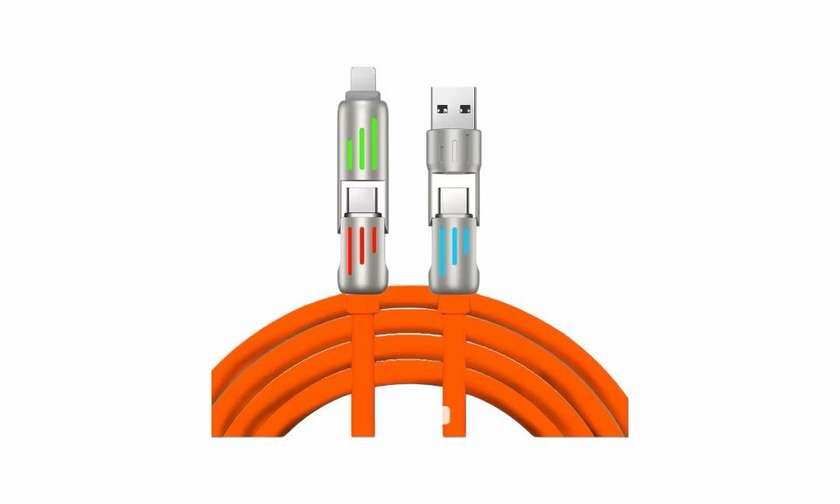 240W Super Fast Charging 4-in-1 USB Type-C Cable Orange