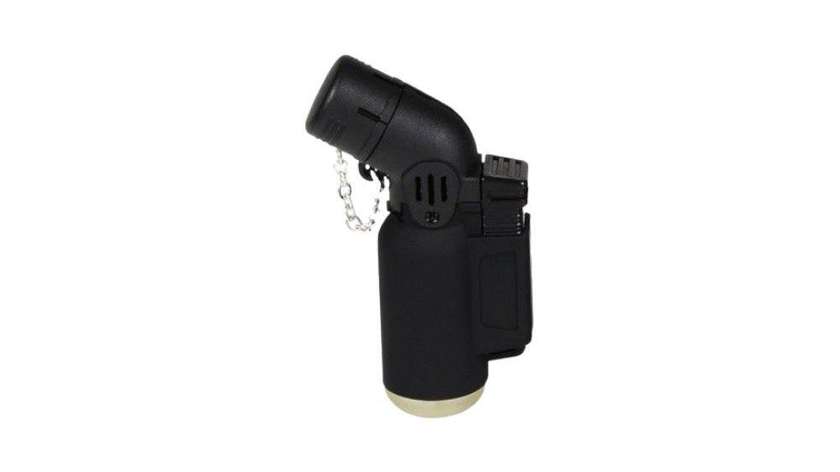 Atomic Lighter (Tankboy-Black-Twinjet) - Mini Torch with Double Flame and Rubberized Body