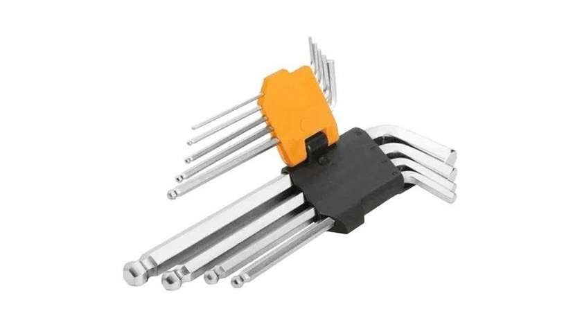 Tolsen tol47-20057 Hex Key Set with Round Ends, 9 Pieces