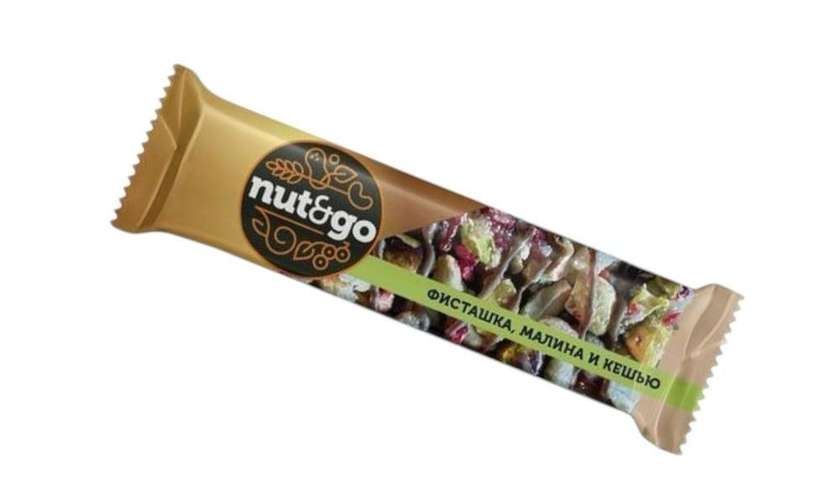 Nut&Go Glazed Bar with Pistachio, Cashew and Raspberry 28g