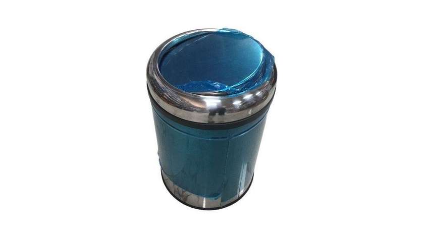 Metal Mobile Self-Closing Lid Trash Can