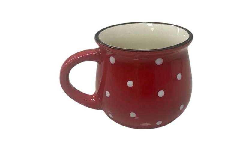 Glass of Red with White Dots