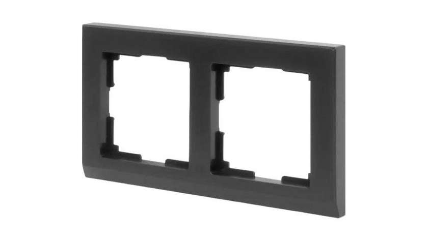 Almera 2-Gang Horizontal Frame Black