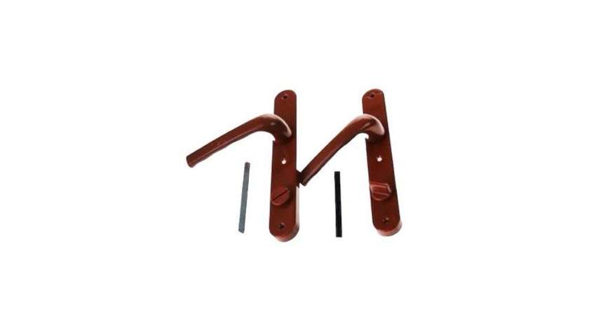 Brown Metal-Plastic Door Handle with Internal Lock