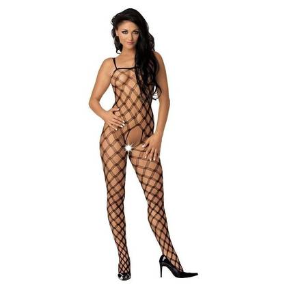 Black Mesh Catsuit with Opening 6535, Size S/M