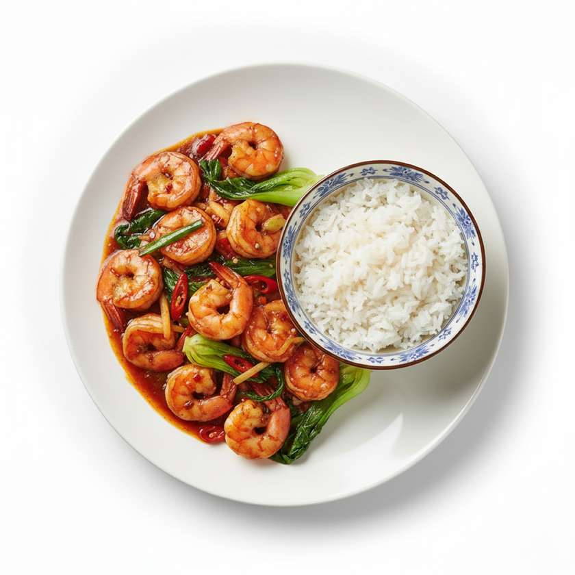 Shrimps Shangai with Steam Rice