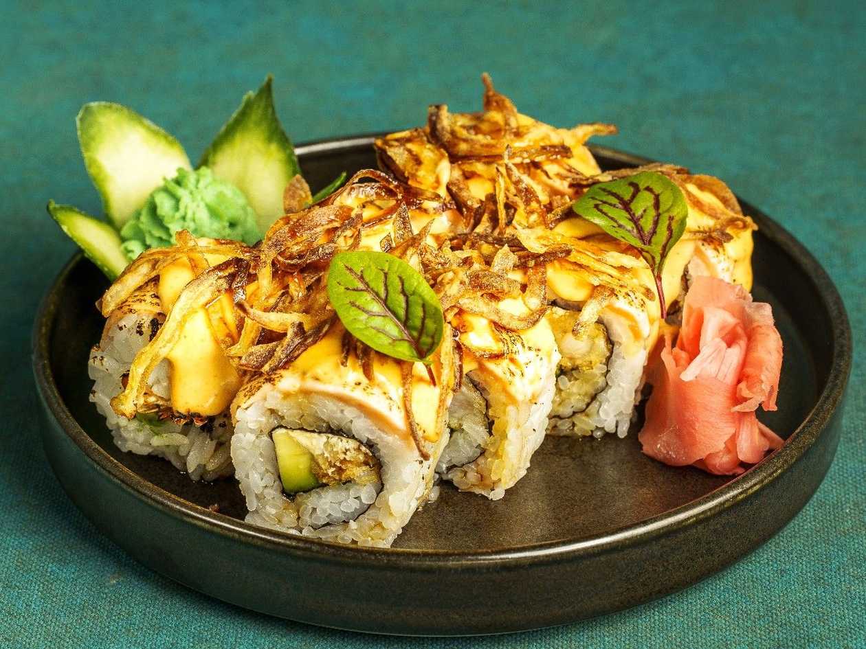 Salmon and Tempura Shrimp Roll