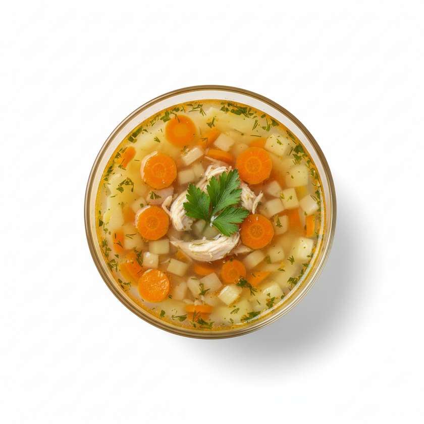 Chicken Broth with Root Vegetables