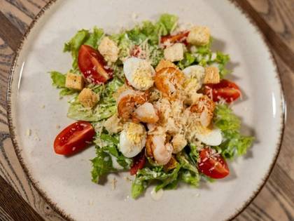 Caesar Salad with Shrimp