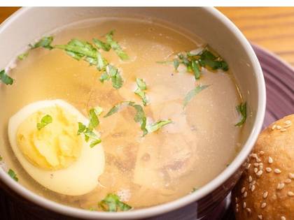 Chicken broth with egg