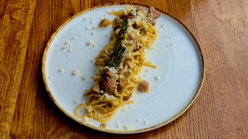 Boletus with roasted chestnuts