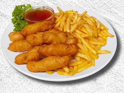 Fried Chicken Pieces with Sweet and Sour Sauce