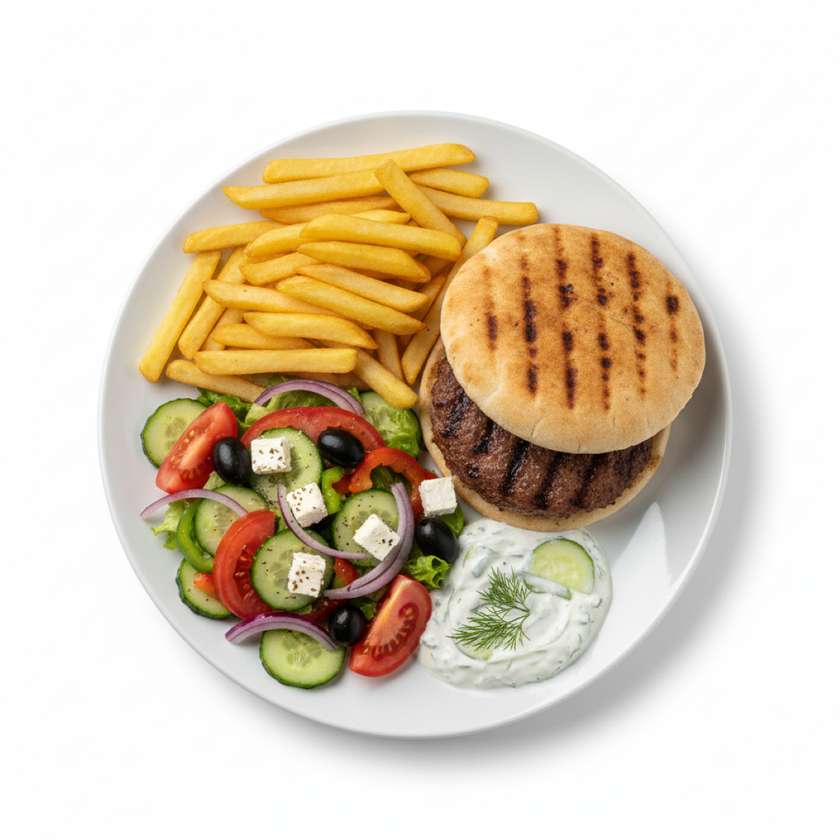 Bifteki grécky burger