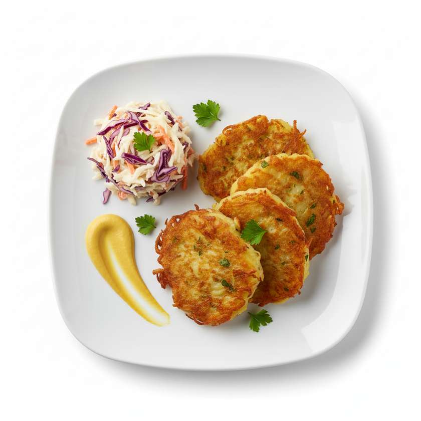 4 Potato Pancakes with Cabbage Salad