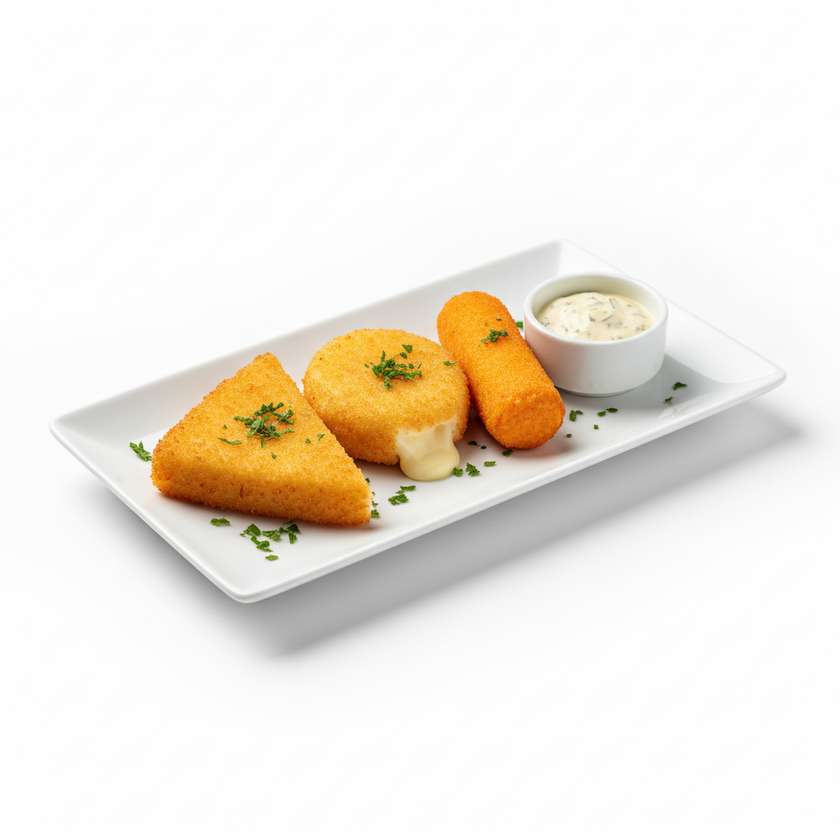 Fried cheese "trio" with tartar sauce
